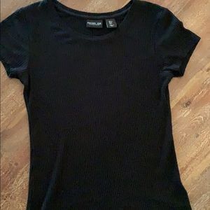 Rachel Zoe Ribbed Black Tee
